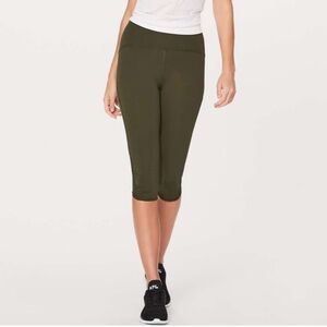 Lululemon Train Times Crop Leggings Dark Olive